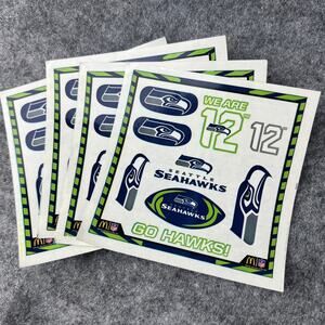 Lot of 4 Seattle Seahawks Waterless Temp Tattoos 12th Man NFL GO HAWKS!‎